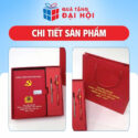 Bộ Giftset Full Bộ Sổ Bút Hộp Túi Cùng Màu Quà Tặng Đại Biểu Đại Hội Chi Bộ DH-GS07
