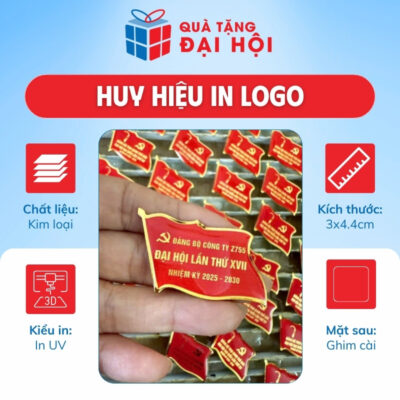 Huy Hiệu Kim Loại Cài Áo Quà Tặng Đại Hội Đảng DH-PK05