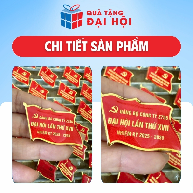 Huy Hiệu Kim Loại Cài Áo Quà Tặng Đại Hội Đảng DH-PK05